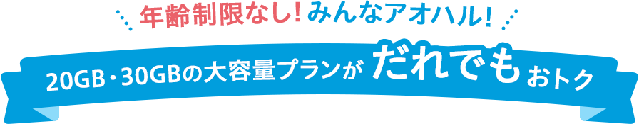 たっぷり大容量プランがだれでもおトクに